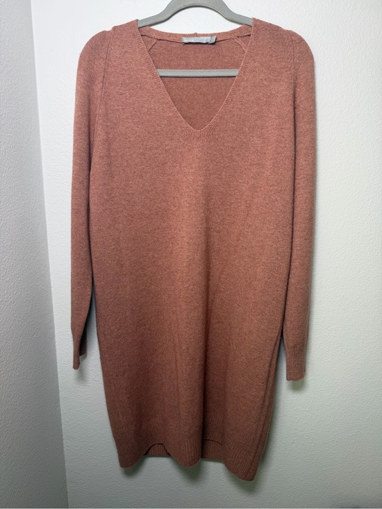 Vince Dresses & Skirts - Vince Dusty Pink/Orange  V-Neck Wool-Cashmere Blend Dress Size M